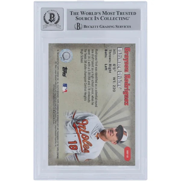 Grayson Rodriguez Signed 2018 Bowman's Best #98BP-GR Card | Beckett Graded 9