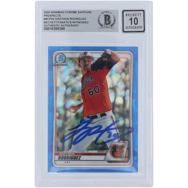 Grayson Rodriguez Signed 2020 Bowman Chrome Prospects Sapphire #BCP-22 | Beckett Authentic