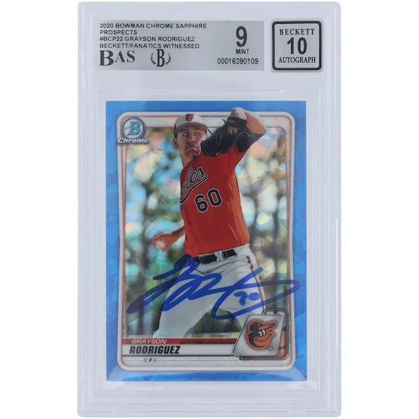 Grayson Rodriguez Signed 2020 Bowman Chrome Prospects Sapphire #BCP-22 | Beckett Authentic