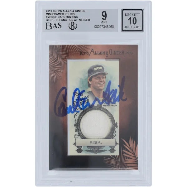 Carlton Fisk Signed 2019 Topps Allen & Ginter Mini Card | Beckett Authenticated 9/10