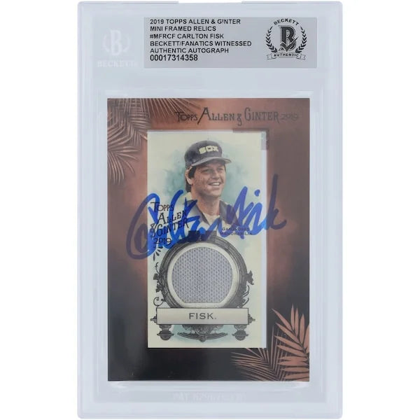 Carlton Fisk Signed 2019 Topps Allen & Ginter Mini Card | Beckett Authenticated