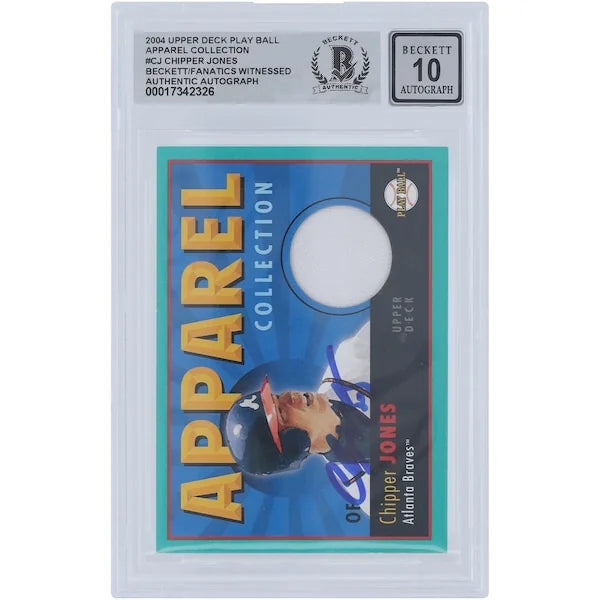 Chipper Jones Signed 2004 Upper Deck Play Ball Relic Card | Beckett Authenticated