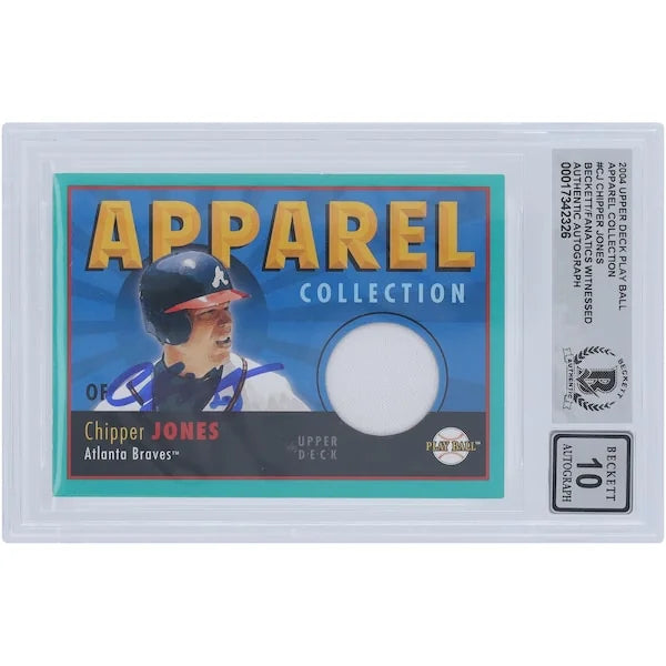 Chipper Jones Signed 2004 Upper Deck Play Ball Relic Card | Beckett Authenticated