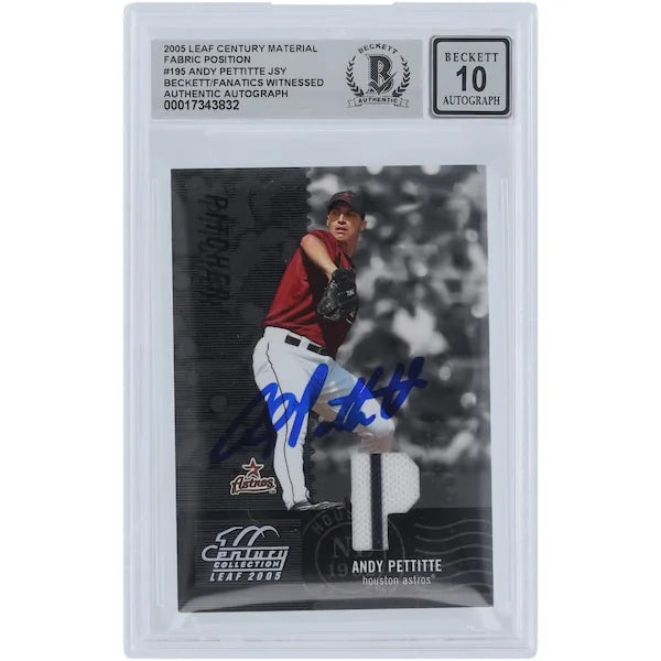 Andy Pettitte Signed 2005 Donruss Leaf Century Collection Relic #195 Card | Graded 10