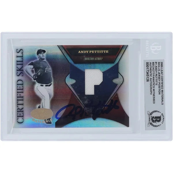 Andy Pettitte Signed 2005 Donruss Leaf Certified Skills Relic Card | Graded 10