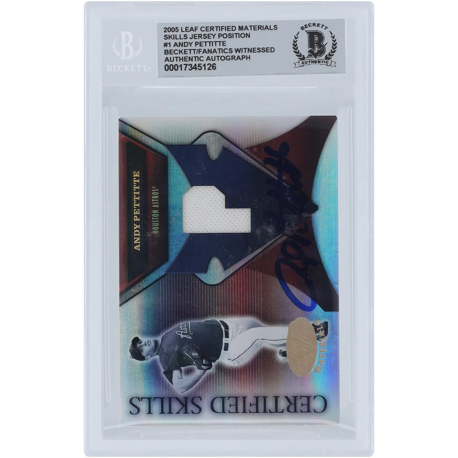 Andy Pettitte Signed 2005 Donruss Leaf Certified Skills Relic Card | Graded 10