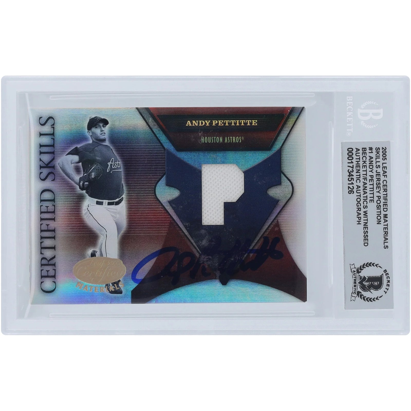 Andy Pettitte Signed 2005 Donruss Leaf Certified Skills Relic Card | Graded 10