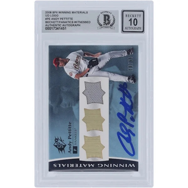Andy Pettitte Signed 2008 Upper Deck SPx Jersey Relic Card | Graded 10