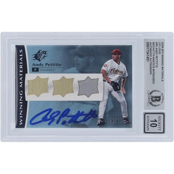 Andy Pettitte Signed 2008 Upper Deck SPx Jersey Relic Card | Graded 10