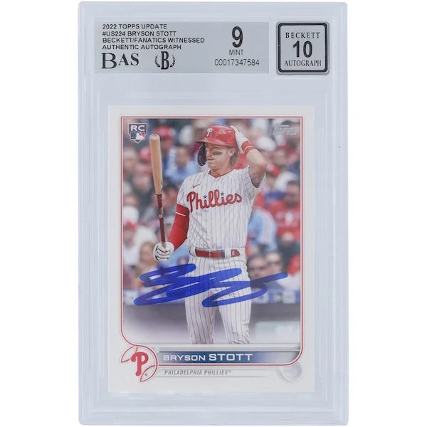 Bryson Stott Signed 2022 Topps Update #US224 Rookie Card | Beckett Authenticated