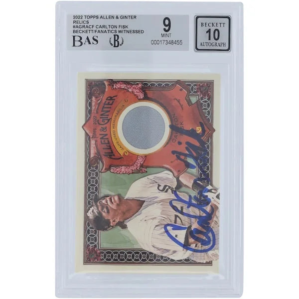 Carlton Fisk Signed 2022 Topps Allen & Ginter Relics Card | Beckett Authenticated