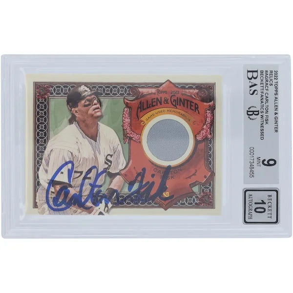 Carlton Fisk Signed 2022 Topps Allen & Ginter Relics Card | Beckett Authenticated