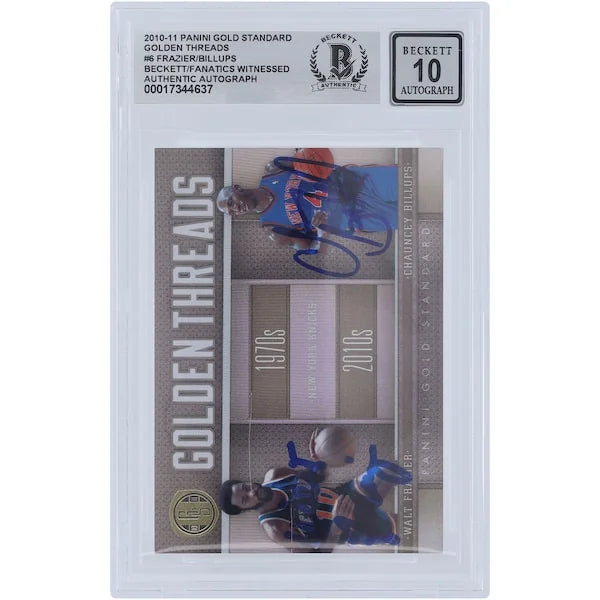 Walt Frazier and Chauncey Billups Signed 2010-11 Panini Gold Standard #6 Card | Graded 10