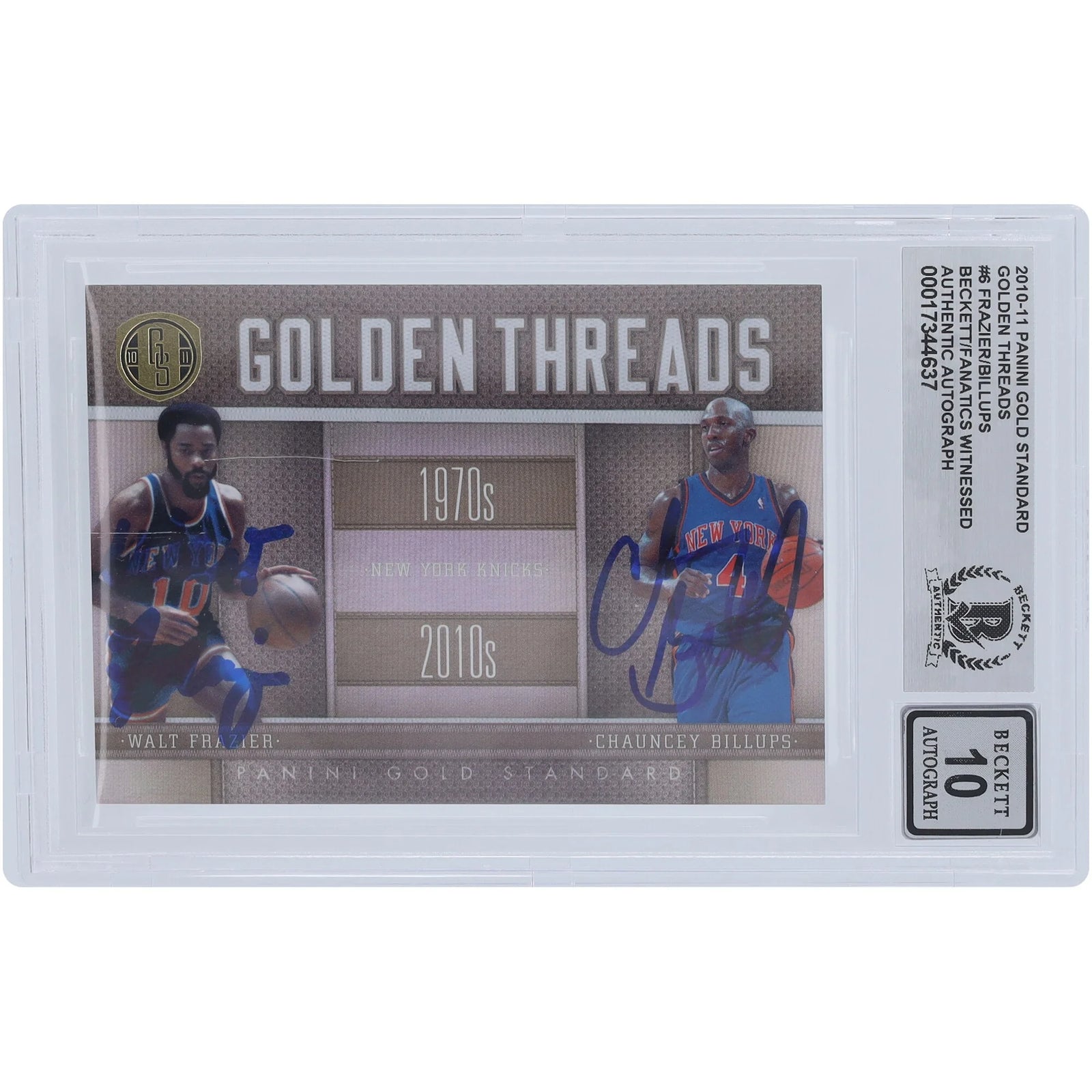 Walt Frazier and Chauncey Billups Signed 2010-11 Panini Gold Standard #6 Card | Graded 10