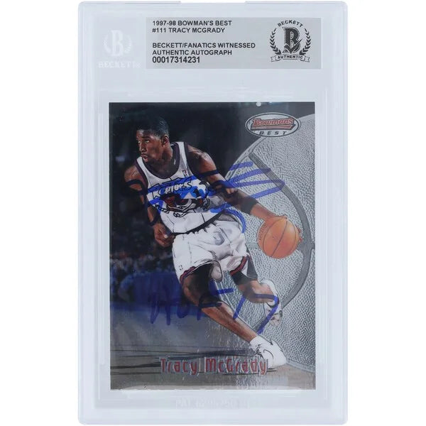 Tracy McGrady Signed 1997-98 Bowman's Best #111 Rookie Card | HOF 17 Inscription