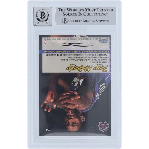 Tracy McGrady Signed 1997-98 Fleer Ultra #138 Rookie Card | Beckett 10 with HOF 17 Inscrip