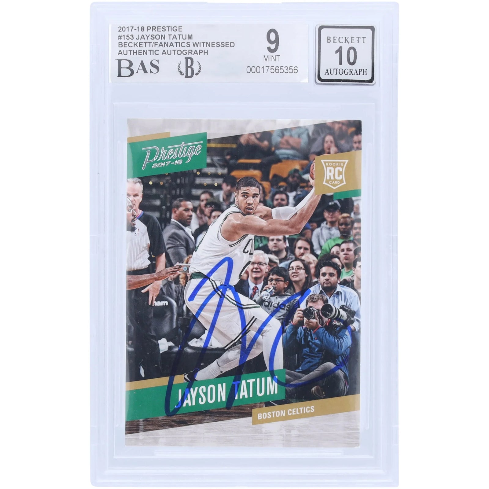 Jayson Tatum Signed 2017-18 Panini Prestige Rookie #153 Card | Graded 9