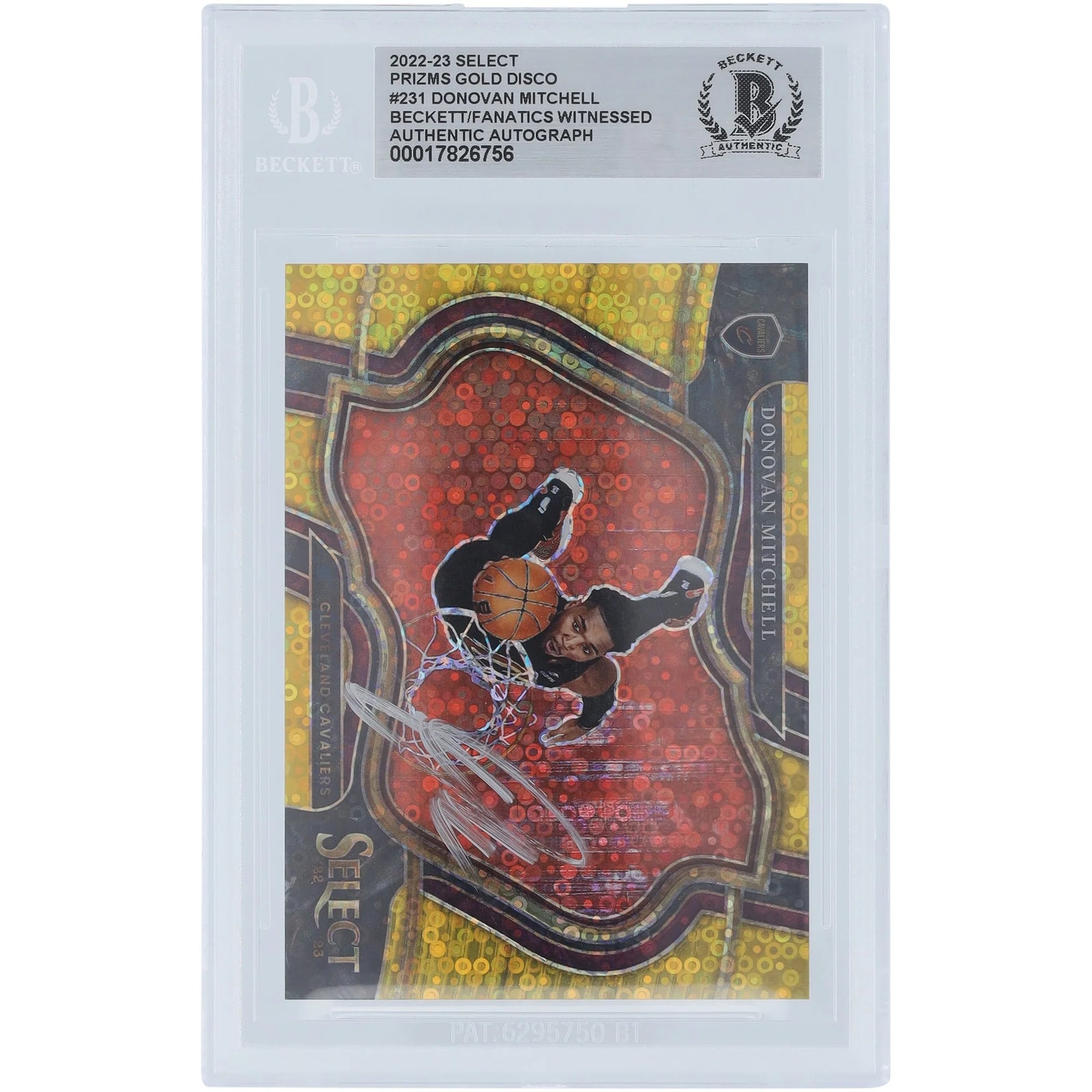 Donovan Mitchell Signed 2022-23 Panini Select Gold Disco Prizm #231 | #/10