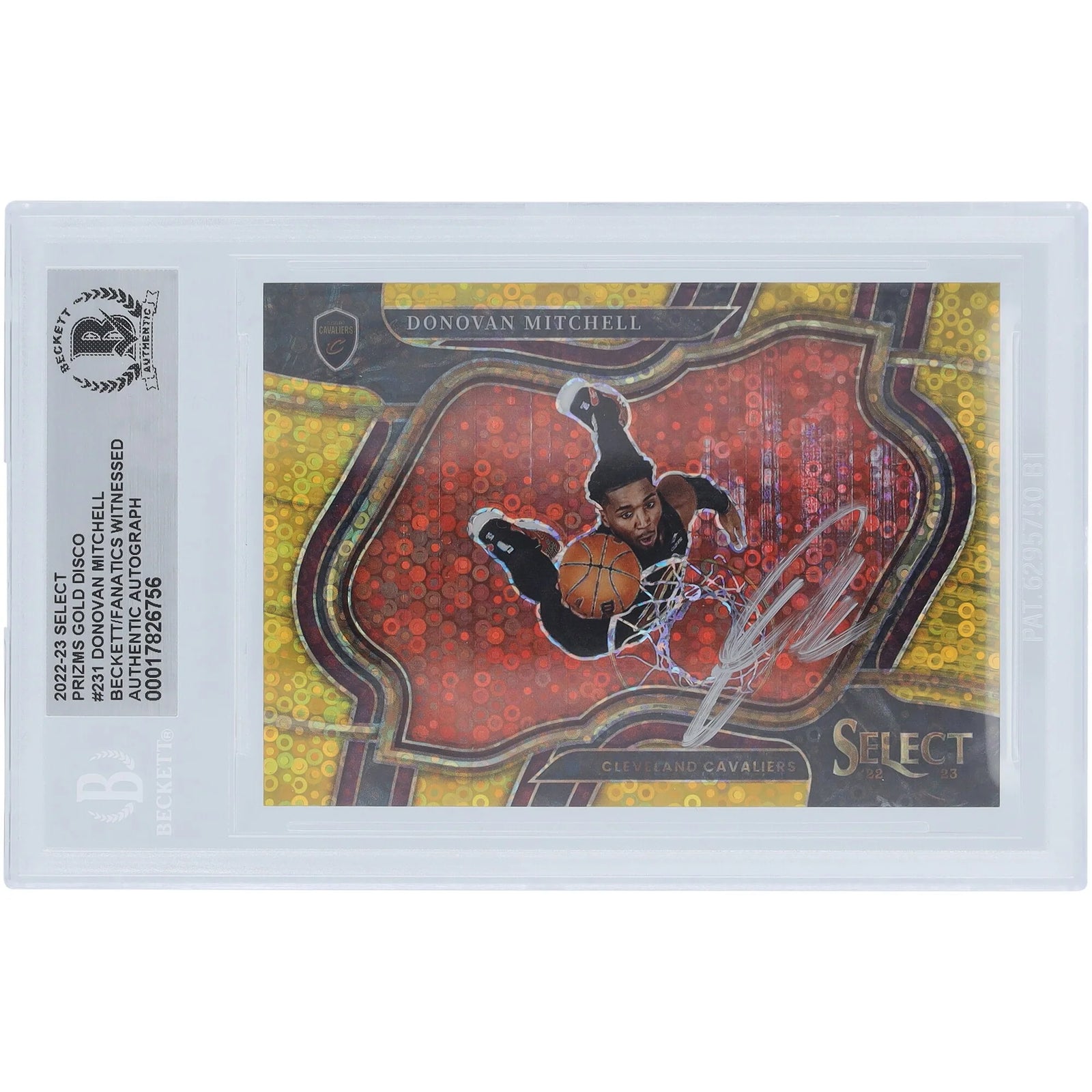Donovan Mitchell Signed 2022-23 Panini Select Gold Disco Prizm #231 | #/10
