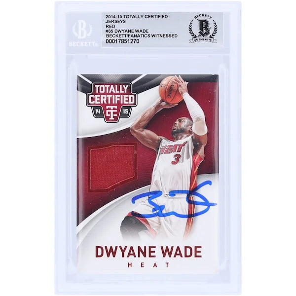 Dwyane Wade Signed 2014-15 Panini Totally Certified Red Relic #35 | Graded 10