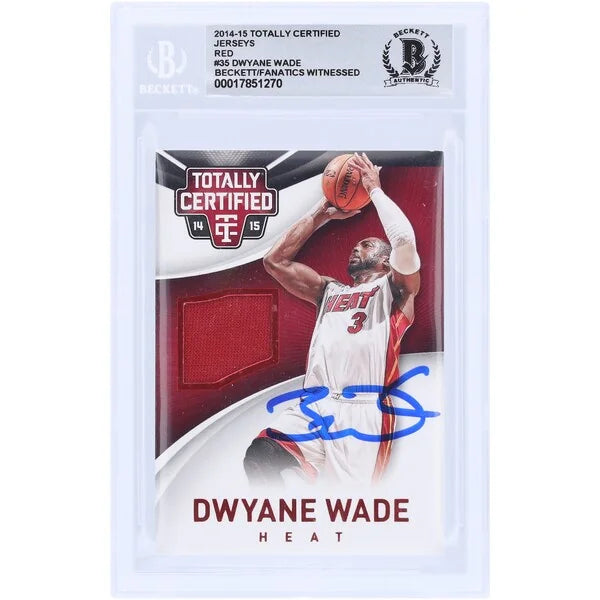 Dwyane Wade Signed 2014-15 Panini Totally Certified Red Relic #35 | Graded 10