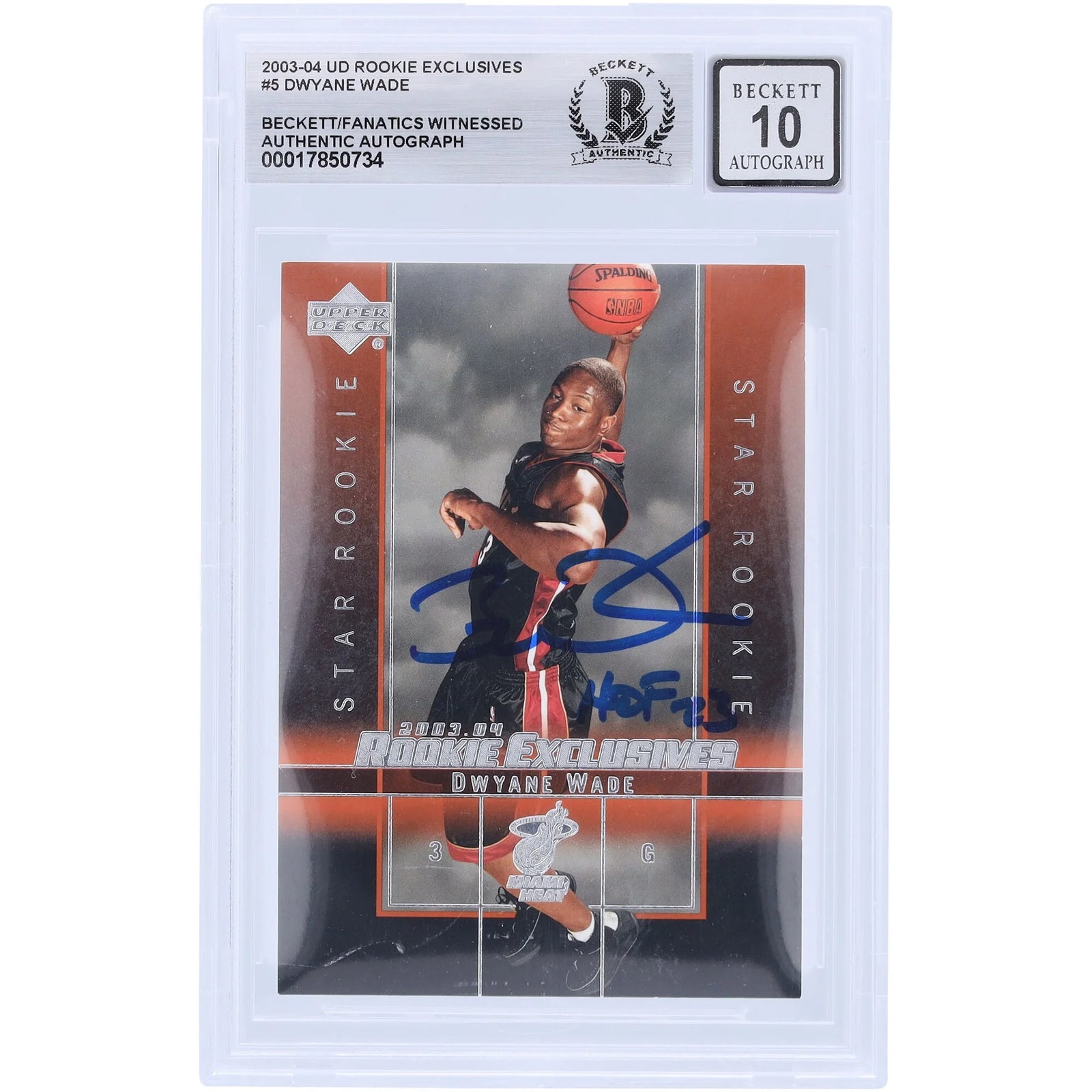 Dwyane Wade Signed 2003-04 Upper Deck Rookie Card #5 | HOF 23 Inscription