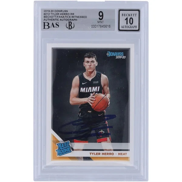 Tyler Herro Signed 2019-20 Panini Donruss #212 Rookie Card | Beckett Graded 9