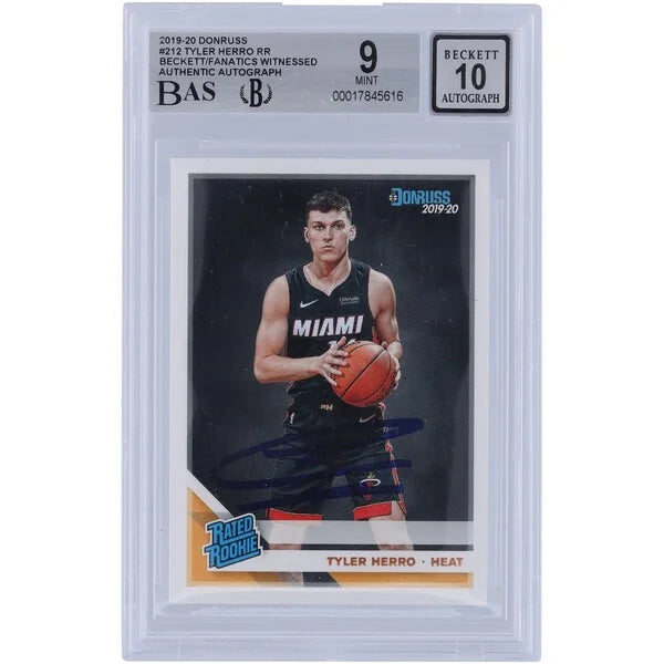 Tyler Herro Signed 2019-20 Panini Donruss #212 Rookie Card | Beckett Graded 9