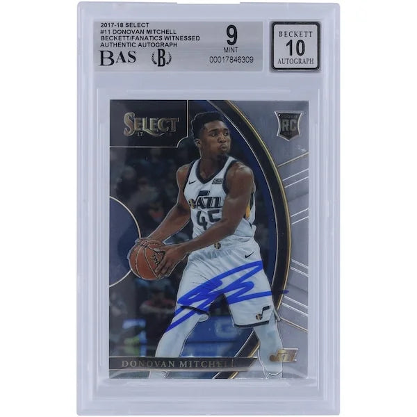Donovan Mitchell Signed 2017-18 Panini Select #11 Rookie Card | Beckett 9