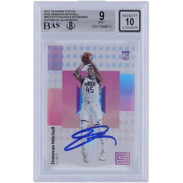Donovan Mitchell Signed 2017-18 Panini Status #122 Rookie Card | Beckett Authenticated