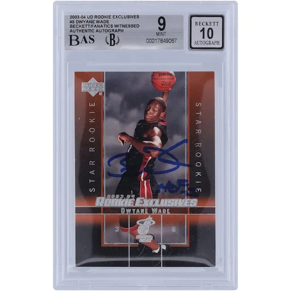 Dwyane Wade Signed 2003-04 Upper Deck Rookie Exclusives #5 | HOF 23 Inscription
