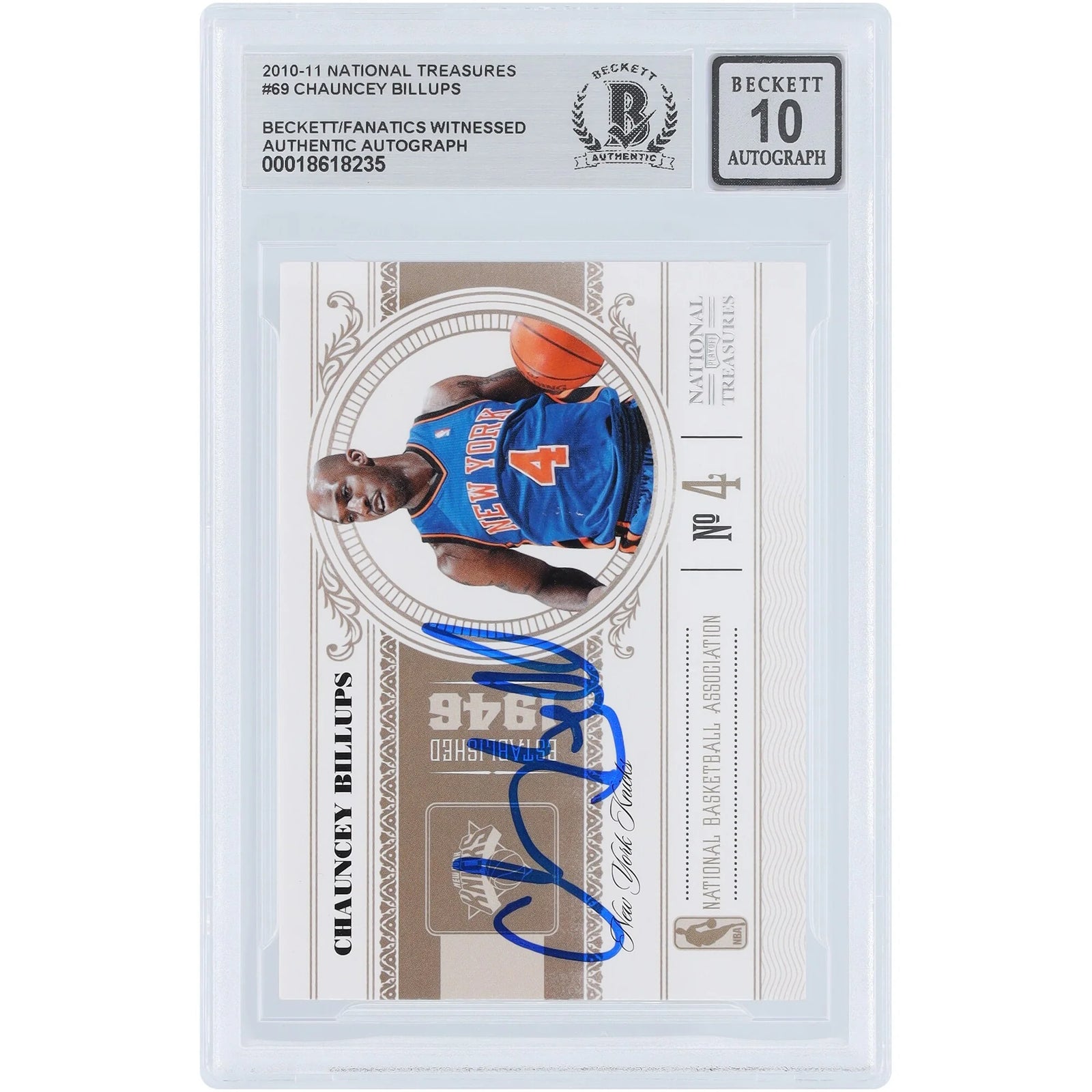 Chauncey Billups Signed 2010-11 Panini National Treasures Card #69 | #/99 Graded 10