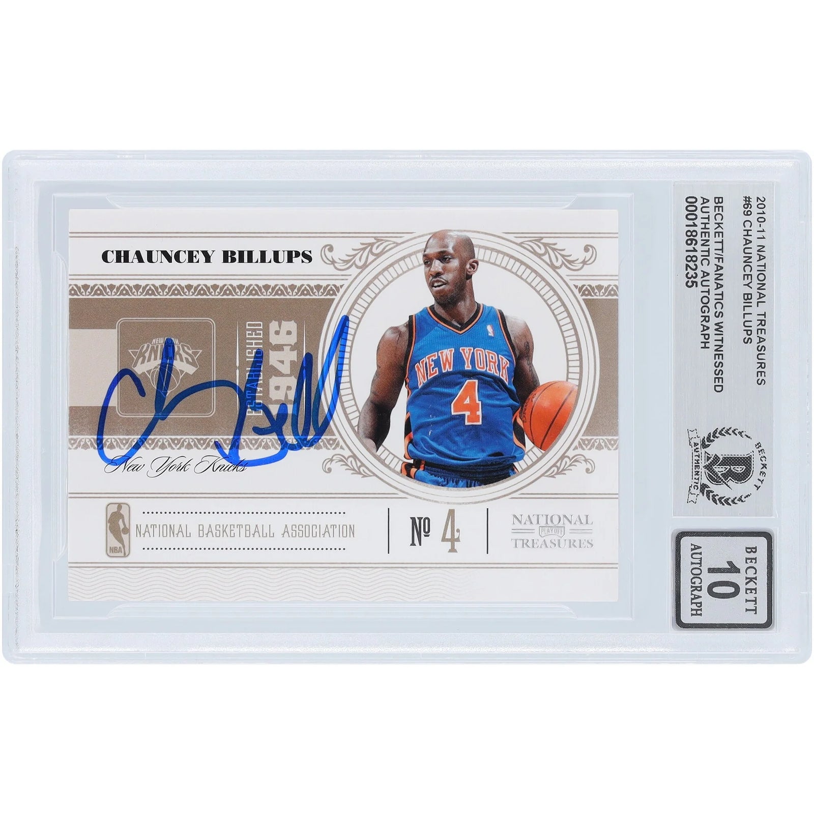 Chauncey Billups Signed 2010-11 Panini National Treasures Card #69 | #/99 Graded 10