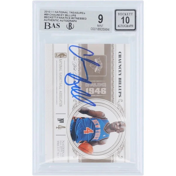 Chauncey Billups Signed 2010-11 Panini National Treasures Card #69 | Graded 9