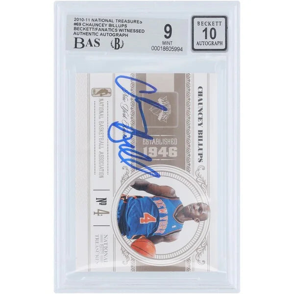 Chauncey Billups Signed 2010-11 Panini National Treasures Card #69 | Graded 9