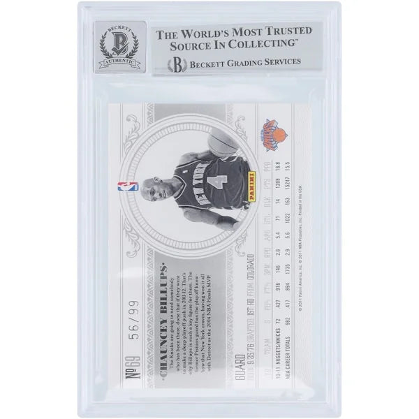 Chauncey Billups Signed 2010-11 Panini National Treasures Card #69 | Graded 9