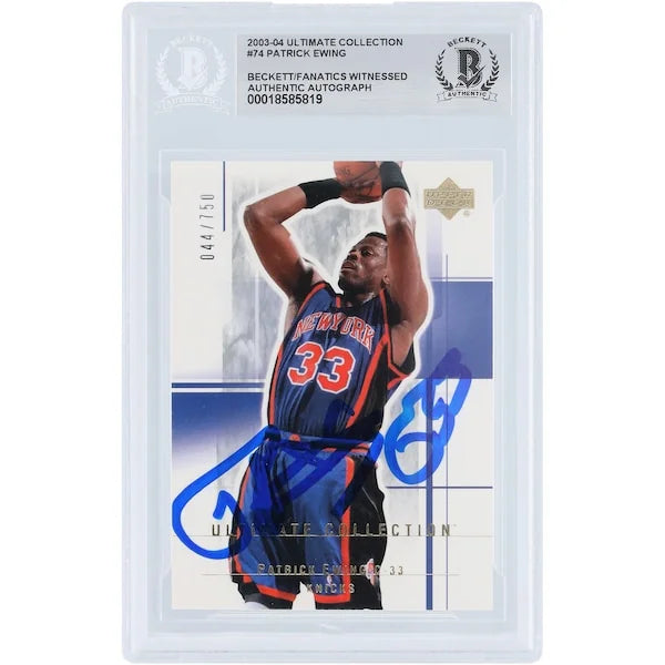 Patrick Ewing New York Knicks Autographed 2003-04 Upper Deck Ultimate Collection #74 #/750 Beckett Fanatics Witnessed Authenticated Card - F2