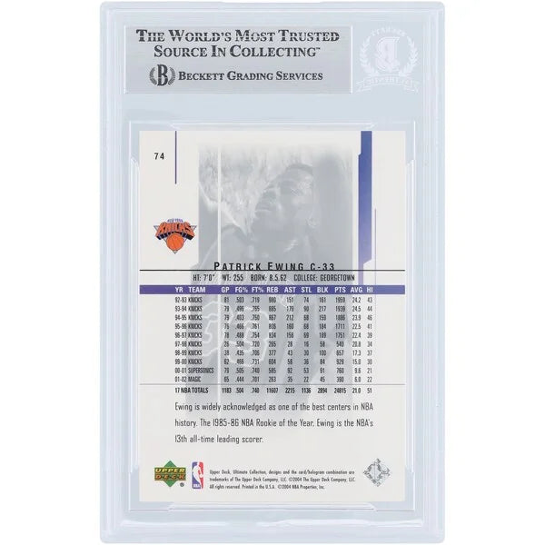 Patrick Ewing New York Knicks Autographed 2003-04 Upper Deck Ultimate Collection #74 #/750 Beckett Fanatics Witnessed Authenticated Card - F2