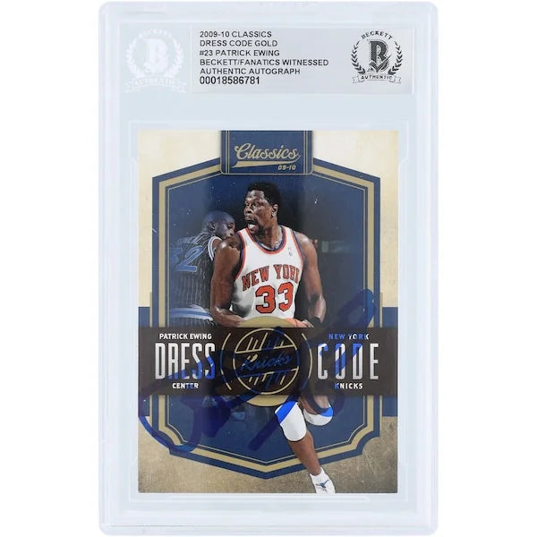 Patrick Ewing Signed 2009-10 Panini Classic Dress Code Gold Card | #23 Limited Edition