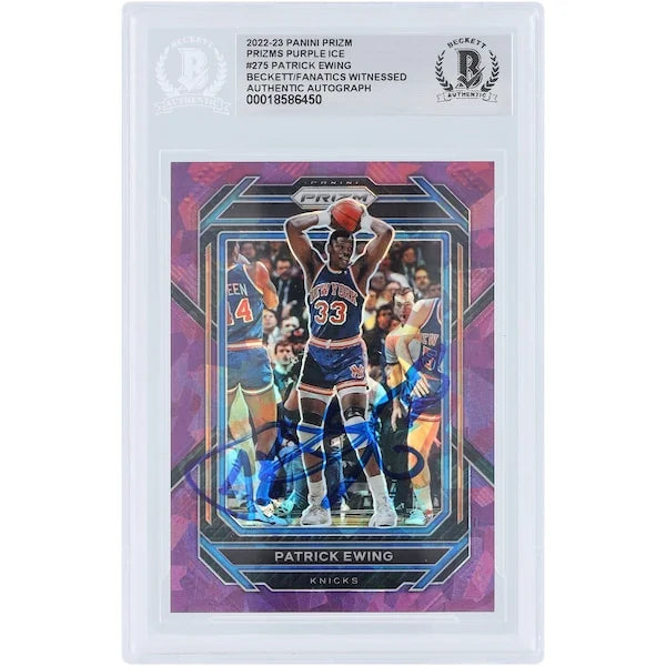 Patrick Ewing Signed 2022-23 Panini Prizm Purple Ice #275 | #/149