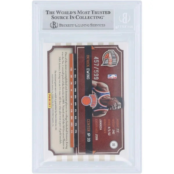 Patrick Ewing Signed 2009-10 Panini Hall of Fame Famed Fabric Jersey Relic Card | #16 #/59