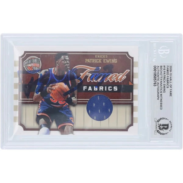 Patrick Ewing Signed 2009-10 Panini Hall of Fame Famed Fabric Jersey Relic Card | #16 #/59