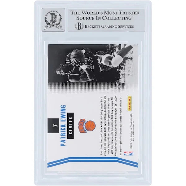 Patrick Ewing Signed 2010-11 Panini Donruss Masters Materials Jersey Relic #7 Card | Grade