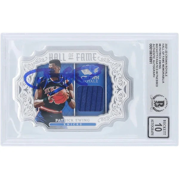 Patrick Ewing Signed 2021-22 Panini Crown Royale Jersey Relic | Graded 10