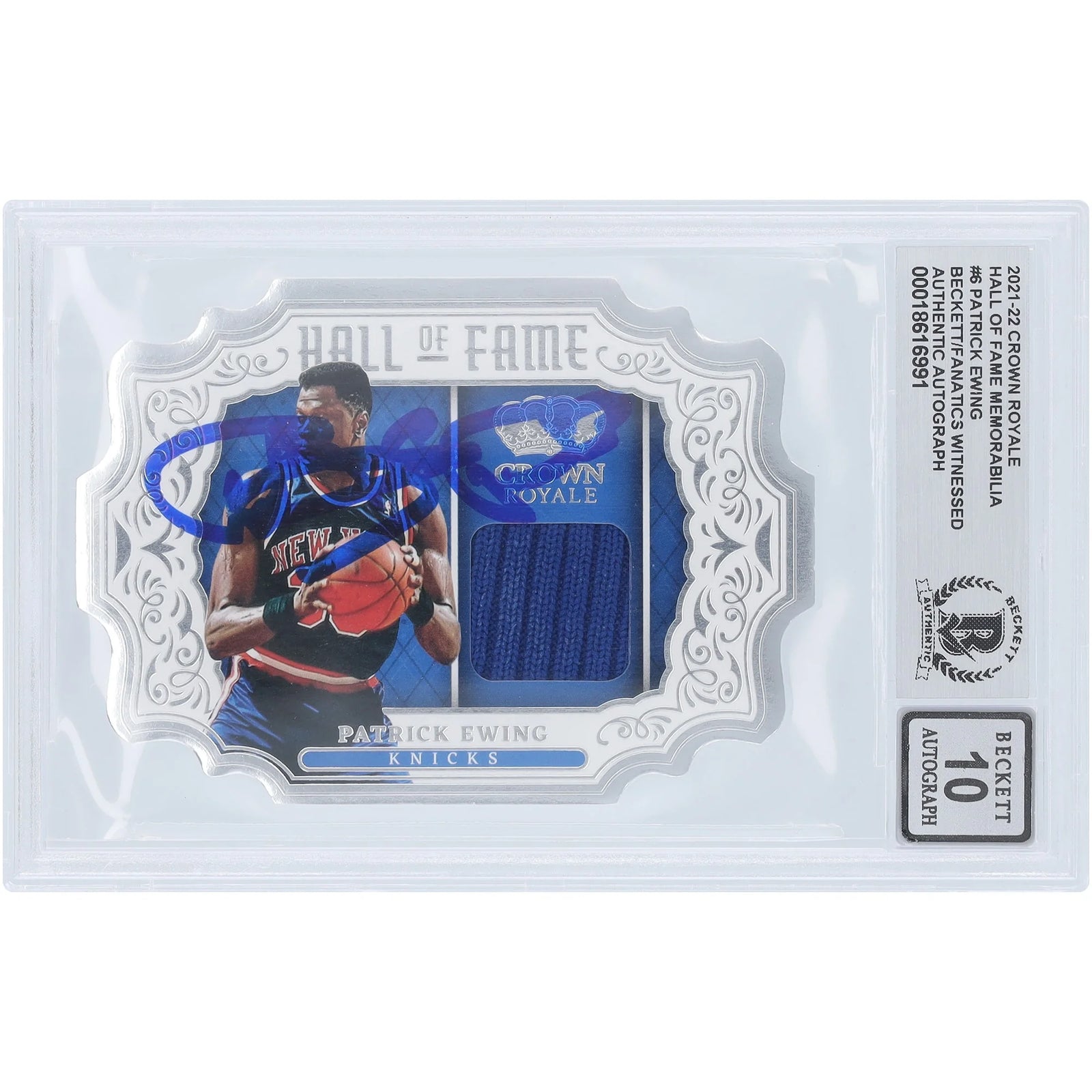 Patrick Ewing Signed 2021-22 Panini Crown Royale Jersey Relic | Graded 10