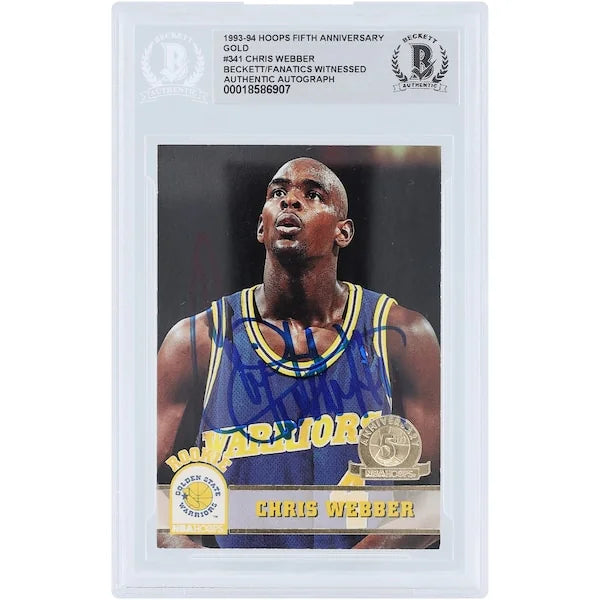 Chris Webber Signed 1993-94 Skybox NBA Hoops Gold #341 Rookie Card | Beckett Authenticated