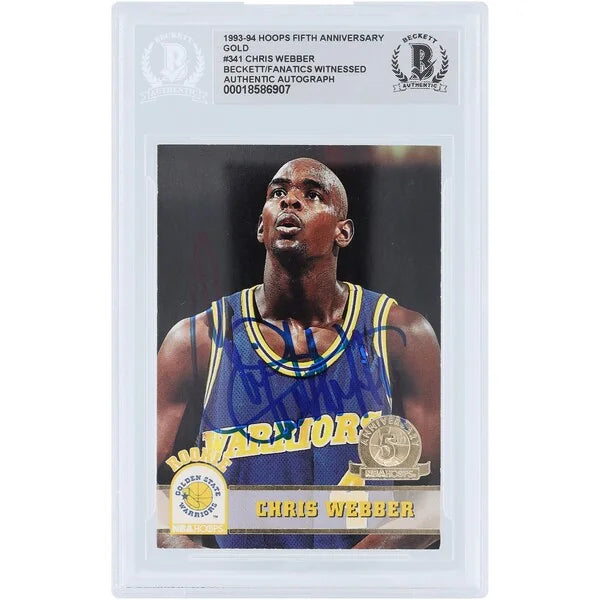 Chris Webber Signed 1993-94 Skybox NBA Hoops Gold #341 Rookie Card | Beckett Authenticated