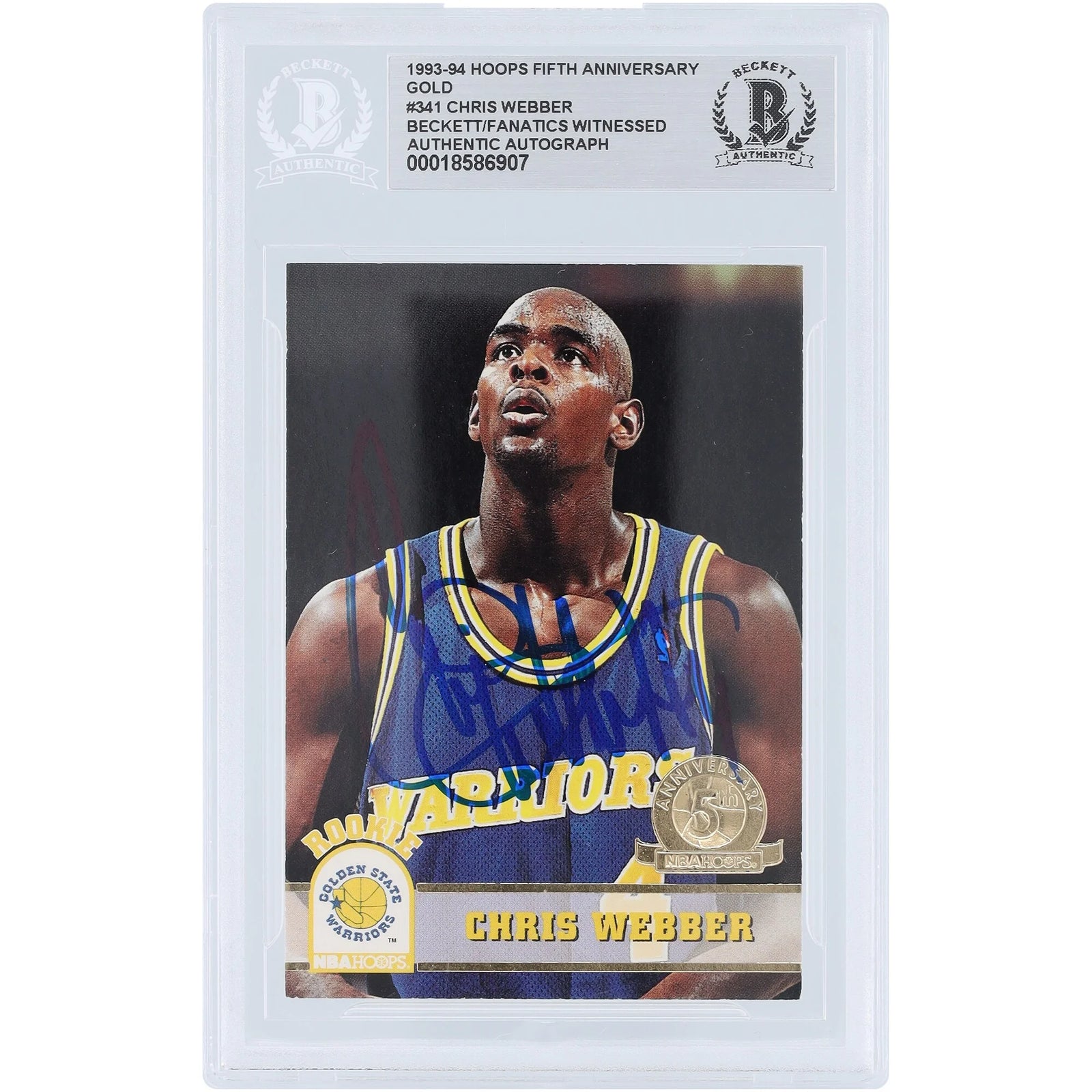 Chris Webber Signed 1993-94 Skybox NBA Hoops Gold #341 Rookie Card | Beckett Authenticated