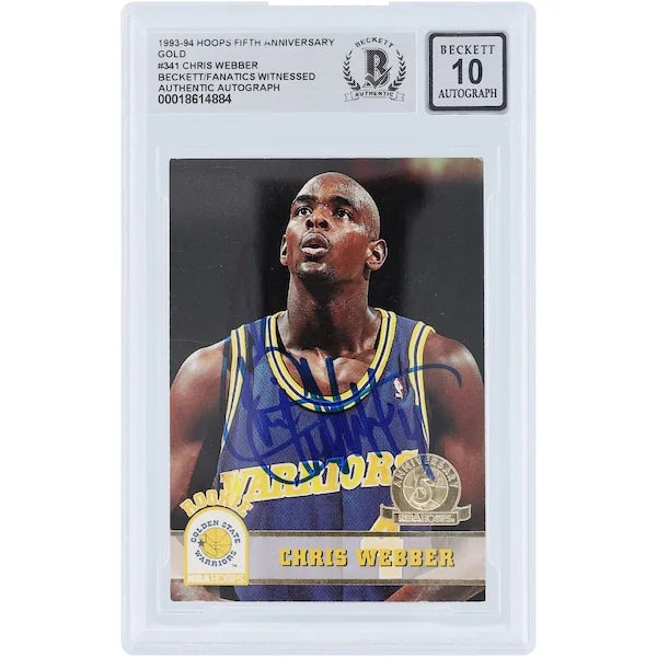 Chris Webber Signed 1993-94 Skybox NBA Hoops Gold #341 Rookie Card | Graded 10