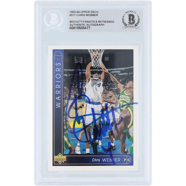 Chris Webber Signed 1993-94 Upper Deck #311 Rookie Card | Warriors